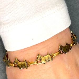 Vintage Scottie Scotty Dog Gold tone Bracelet by Discovery of California